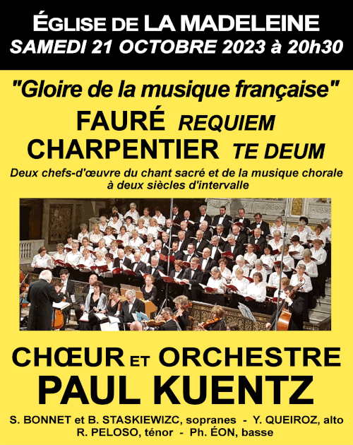 Requiem de Fauré et Te Deum de Marc Antoine Charpentier à La Madeleine