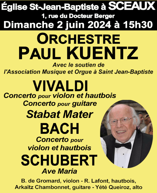 Bach, Vivaldi et Schubert à l'église Saint-Jean-Baptiste de Sceaux