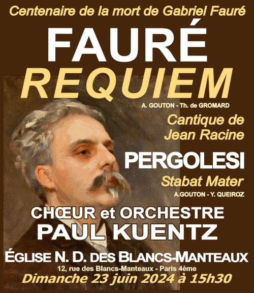 Fauré et Pergolesi à Notre-Dame-des-Blancs-Manteaux
